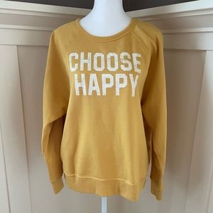 Womens Grayson Threads Matching Yellow Happy Crewneck Sweatshirt Medium (2)